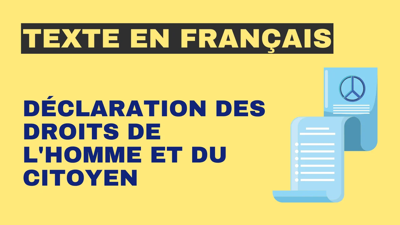 Texte en français : Préambule de la Déclaration des Droits de l'Homme et du Citoyen