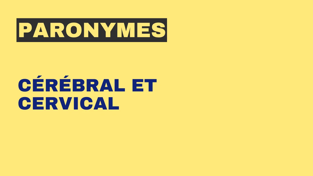 Paronymes : cérébral et cervical