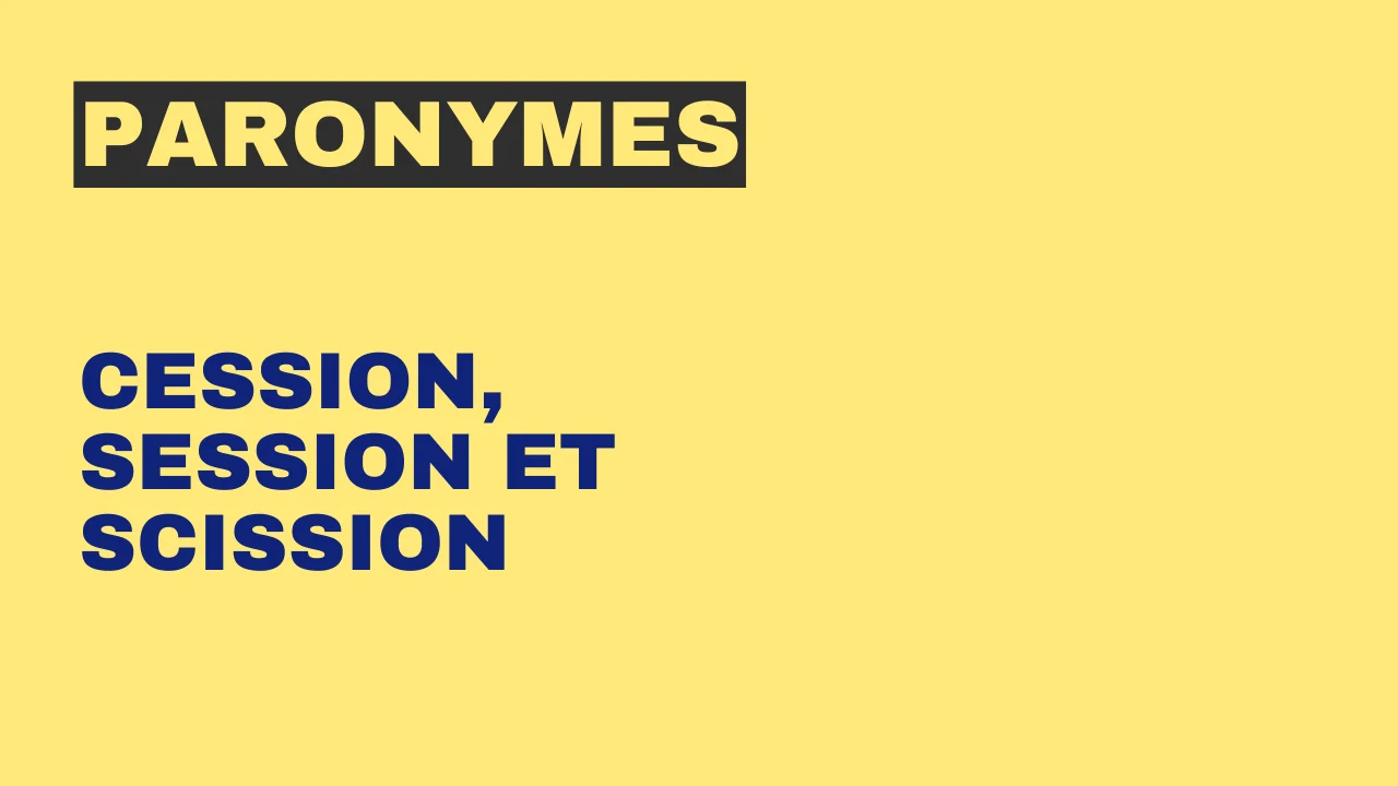 Paronymes : cession, session et scission