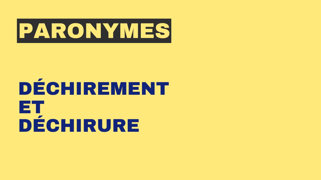 Paronymes : déchirement et déchirure