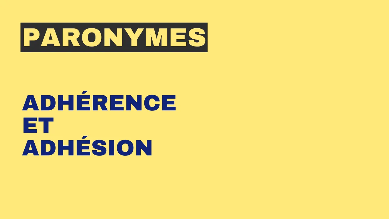 Paronymes : adhérence et adhésion
