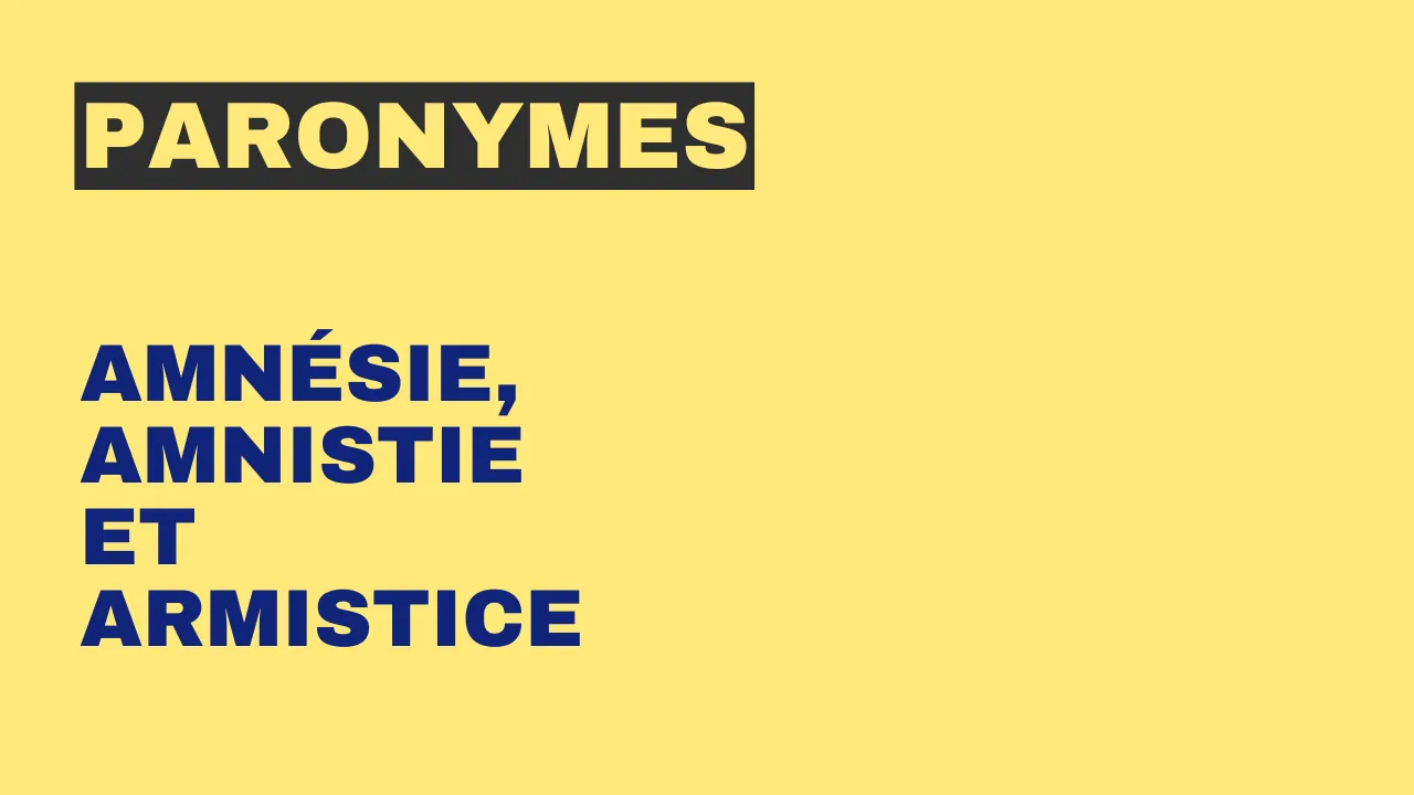 Paronymes : amnésie, amnistie et armistice