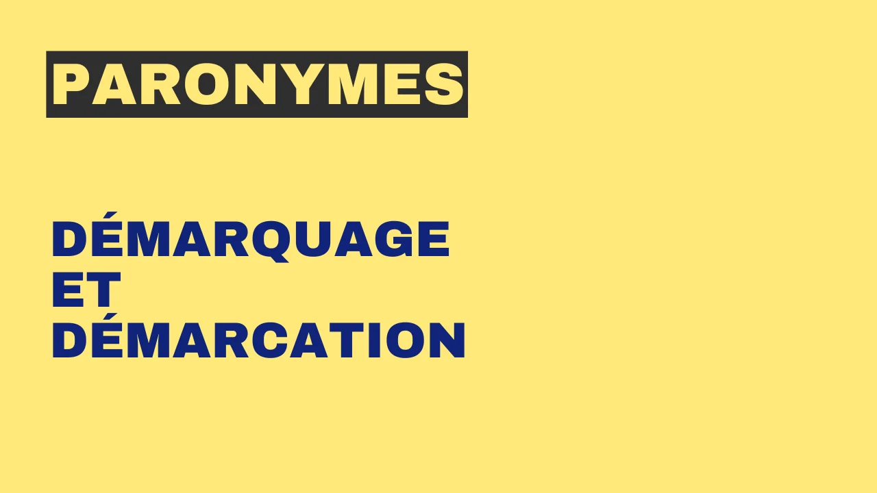 Paronymes : démarquage et démarcation