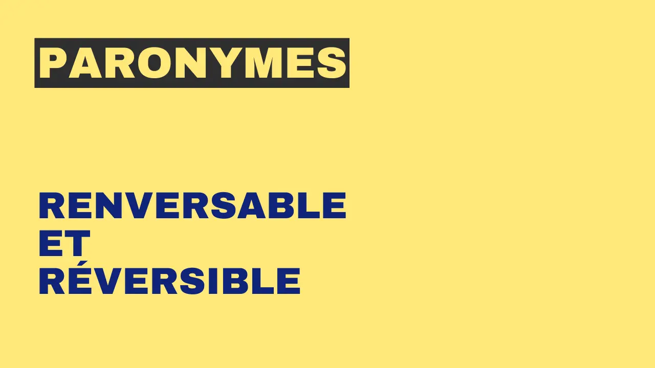 Paronymes : renversable et réversible